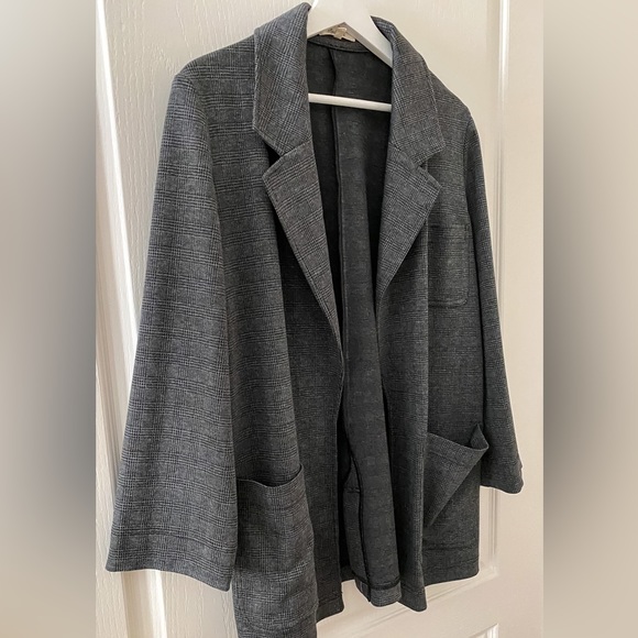 NWT Madewell Knit Blazer Cardigan in Plaid - Picture 4 of 14